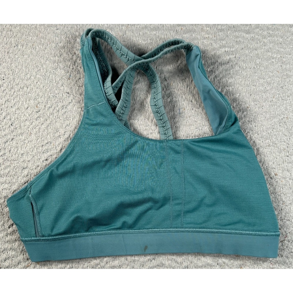 Lululemon Energy Bra Women's 8 Green B–D Cups Braided Strap Yoga Gym‎ Workout